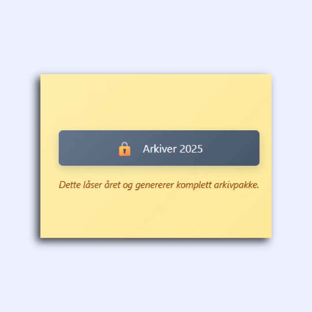 Arkivert år i BareENK med låst, skrivebeskyttet data